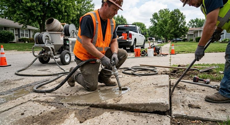 Sunken Sidewalk Repair in Des Moines, IA